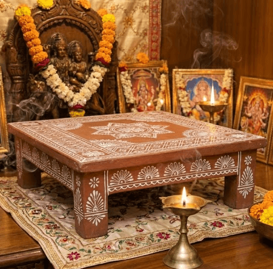 Traditional Aipan Art Puja Chowki