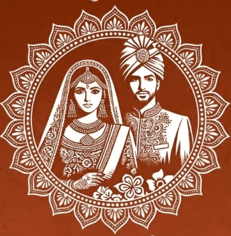 Sacred Aipan Bridal Couple Wall Art