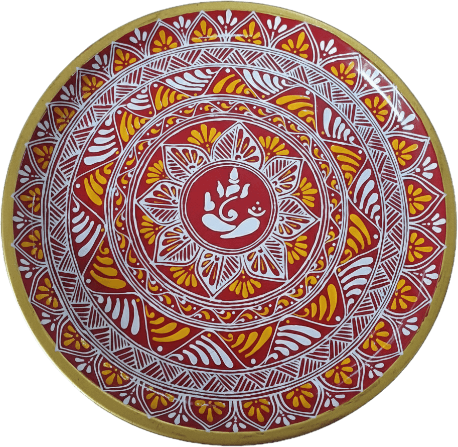 Divine Ganesha Aipan Thali