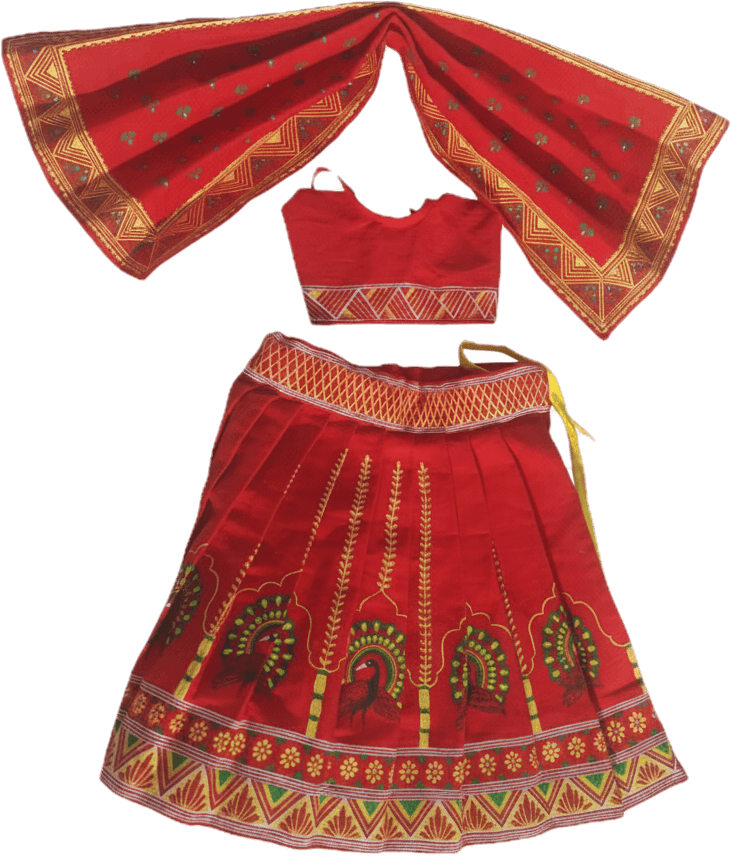 Vibrant Aipan Inspired Kumaoni Lehenga Choli with Dupatta