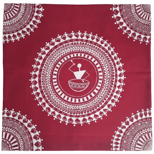 Traditional Aipan Dholak Player Mandala Decor