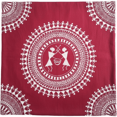 Auspicious Aipan Folk Dance Decor Fabric